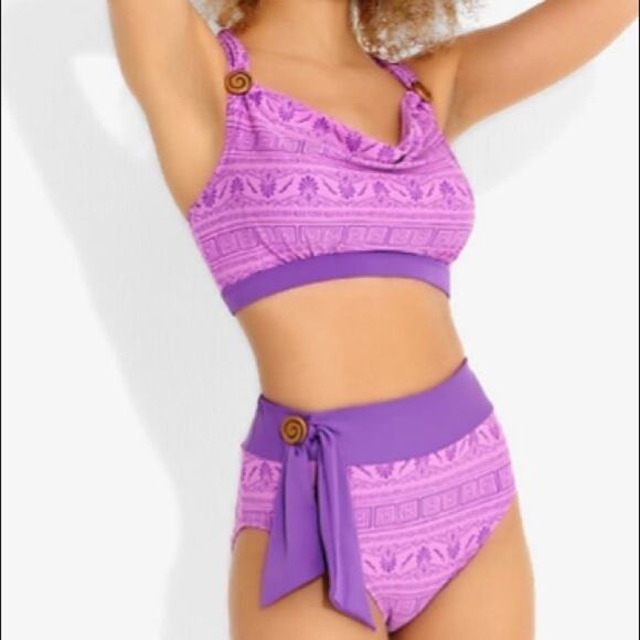 Disney Hercules Megara Purple Swim Set Bikini Top & Bottom Size M - Picture 1 of 10
